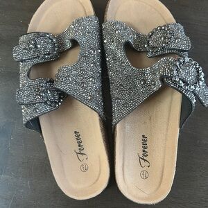 Glittering Black Sandals